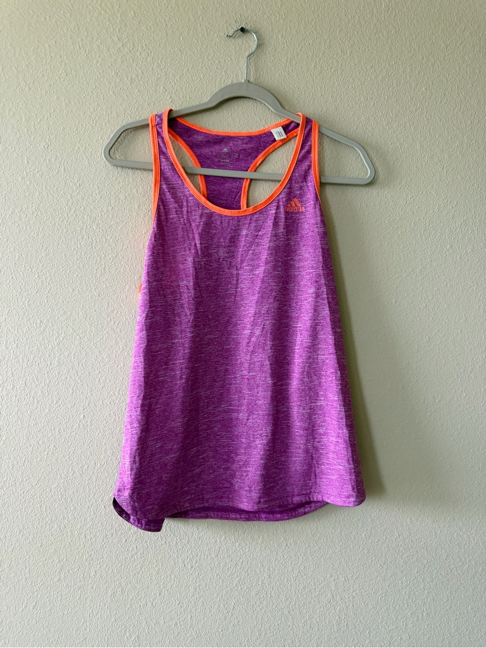 adidas Purple Heather Racerback Tank with Orange Trim